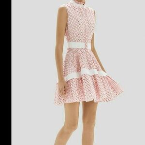 Alexis Red and White Sleeveless Mini Dress.